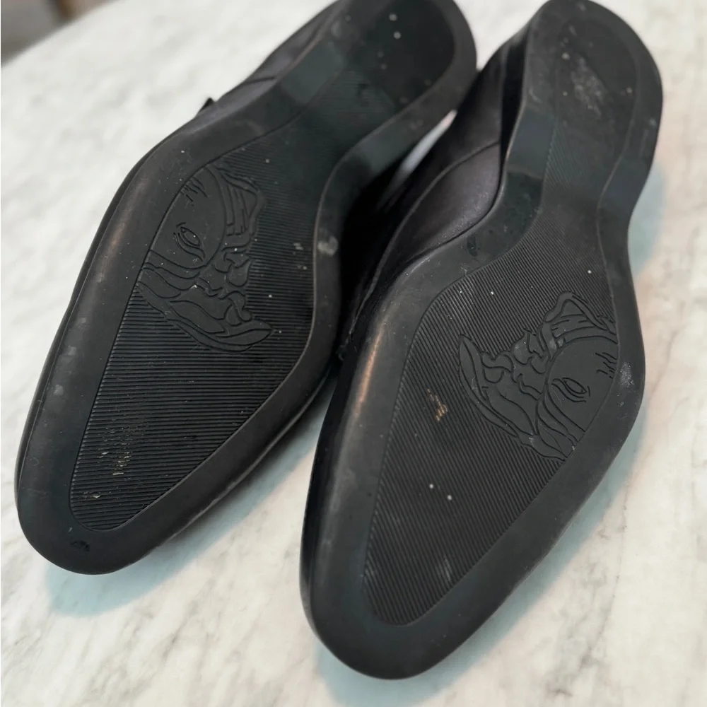 Men's Versace Black Leather Dress Shoes - Picture 7 of 8